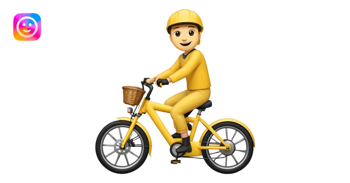 An Emoji riding on a e-bike wheeling emoji | AI Emoji Generator