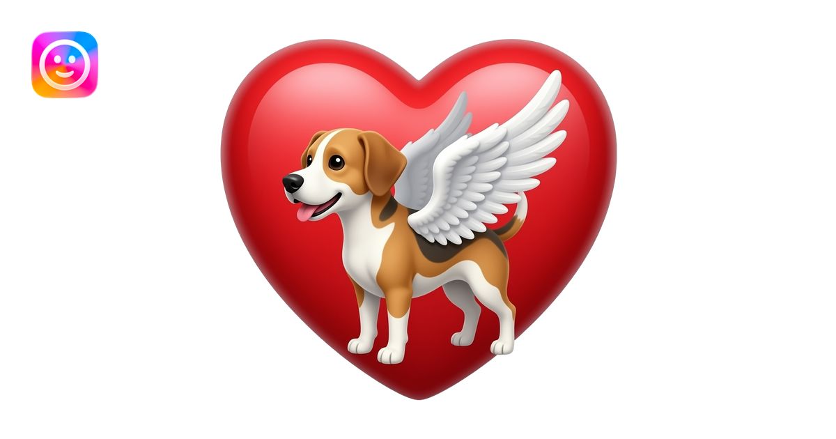 Heart with wings dogs emoji | AI Emoji Generator