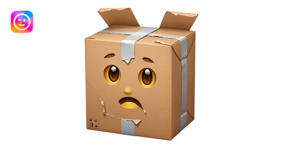 Generate a realistic emoji-style of a package being damaged emoji | AI ...