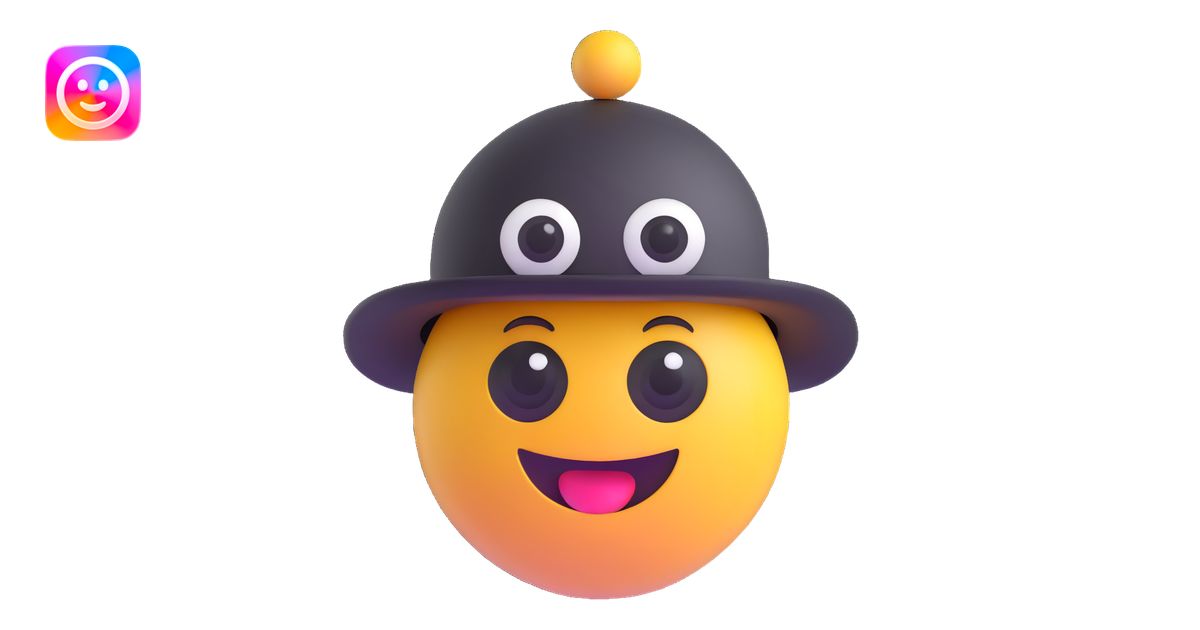 a ball with eyes and a hat, 3D emoji style emoji | AI Emoji Generator