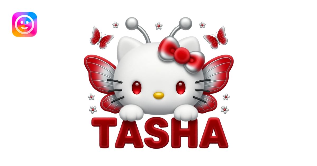 White velvety fur 3D hello kitty head, red eyes, red white ombre 3D ...