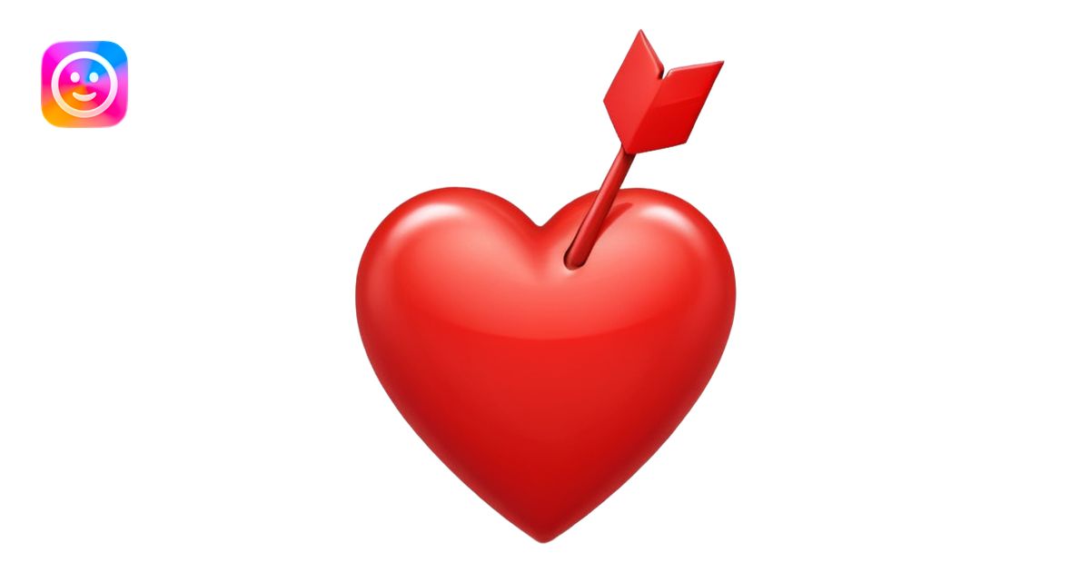 red heart with an up arrow rising from behind, clear and bold emoji ...