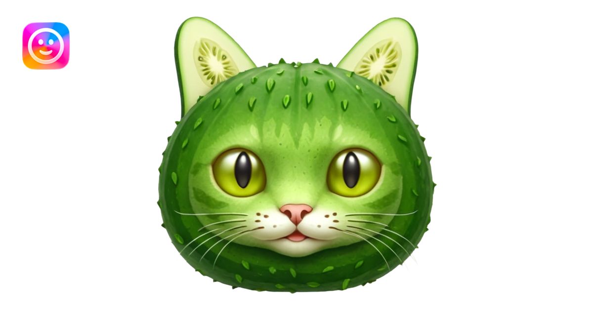 Cucumber cat put together emoji | AI Emoji Generator
