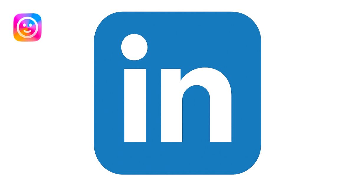 LinkedIn icon in a modern professional style, blue and white color ...
