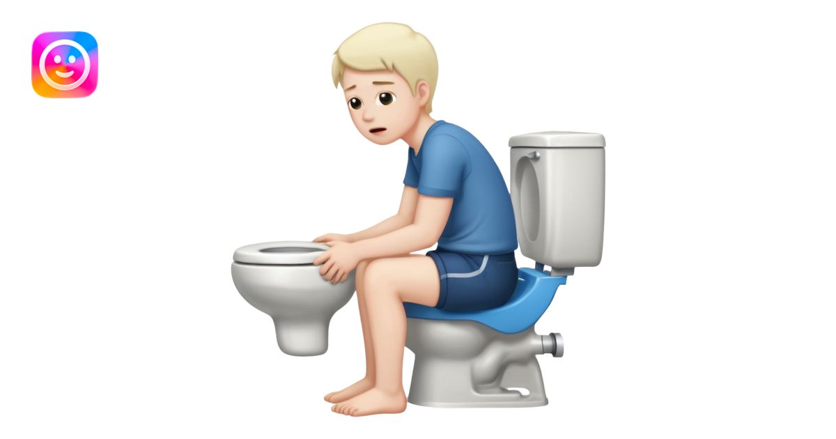 Pooping on a toilet with pants down emoji | AI Emoji Generator