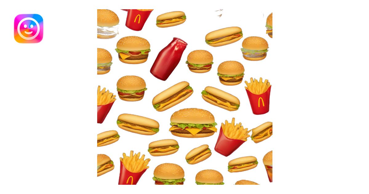 McDonald’s fries with ketchup and a burger emoji | AI Emoji Generator