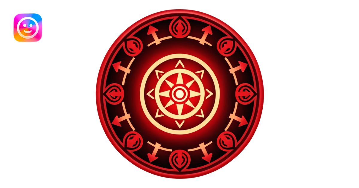 Ritual Circle – Glowing red symbols on the ground emoji | AI Emoji ...