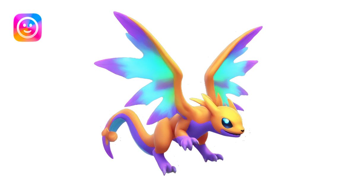 Colorful Neon Colors Vibrant Colors Flying Fakémon-Pokémon-Creature ...