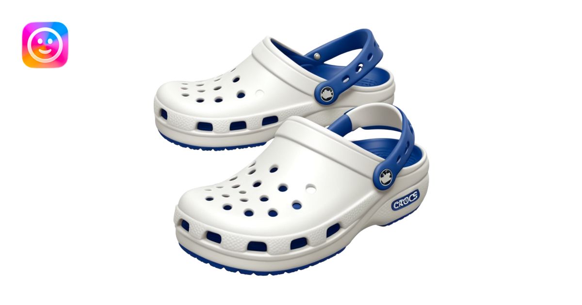 Pure white Crocs clogs, top-down angle, clean matte texture ...