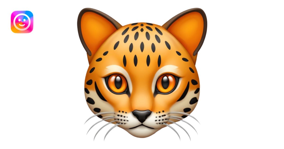 Draw an emoji of the face of an ocelot. Make it schematic. emoji | AI ...