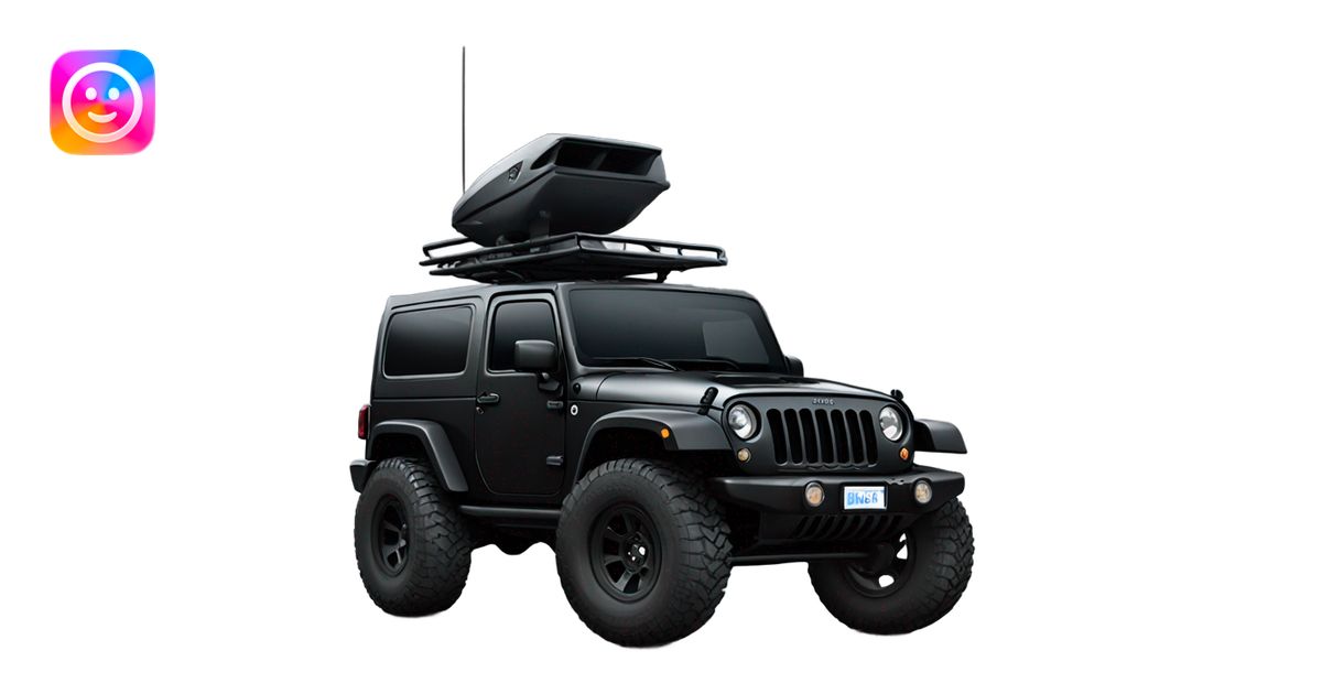Black Jeep wrangler modded with lift and snorkel all black emoji | AI ...