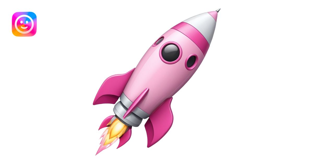 mix light pink dark pink and white girly phone rocket emoji | AI Emoji ...