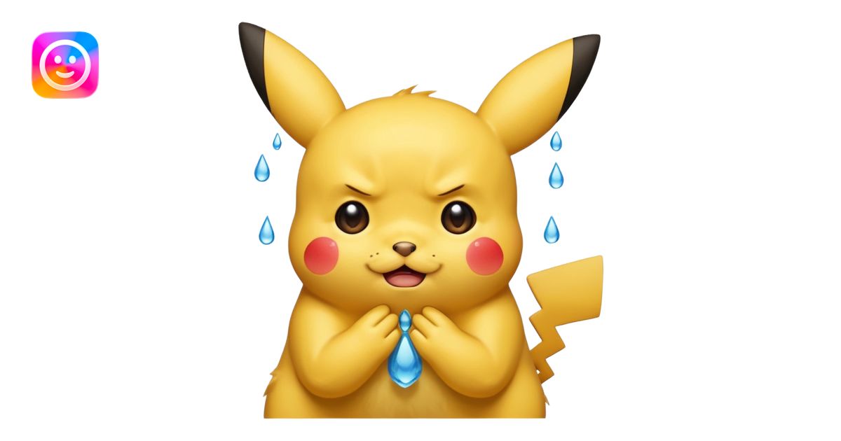 cute Pikachu crying emoji | AI Emoji Generator