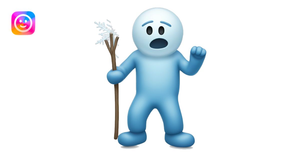 cold blue stickman freezing emoji | AI Emoji Generator