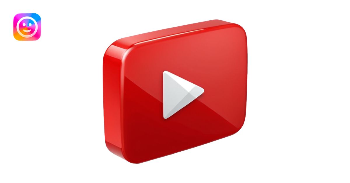 YouTube play button logo without any text emoji | AI Emoji Generator