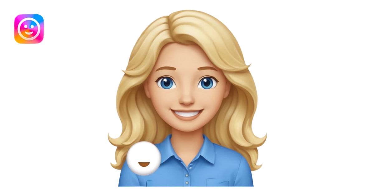 Create a custom emoji-style character inspired by a smiling woman with ...