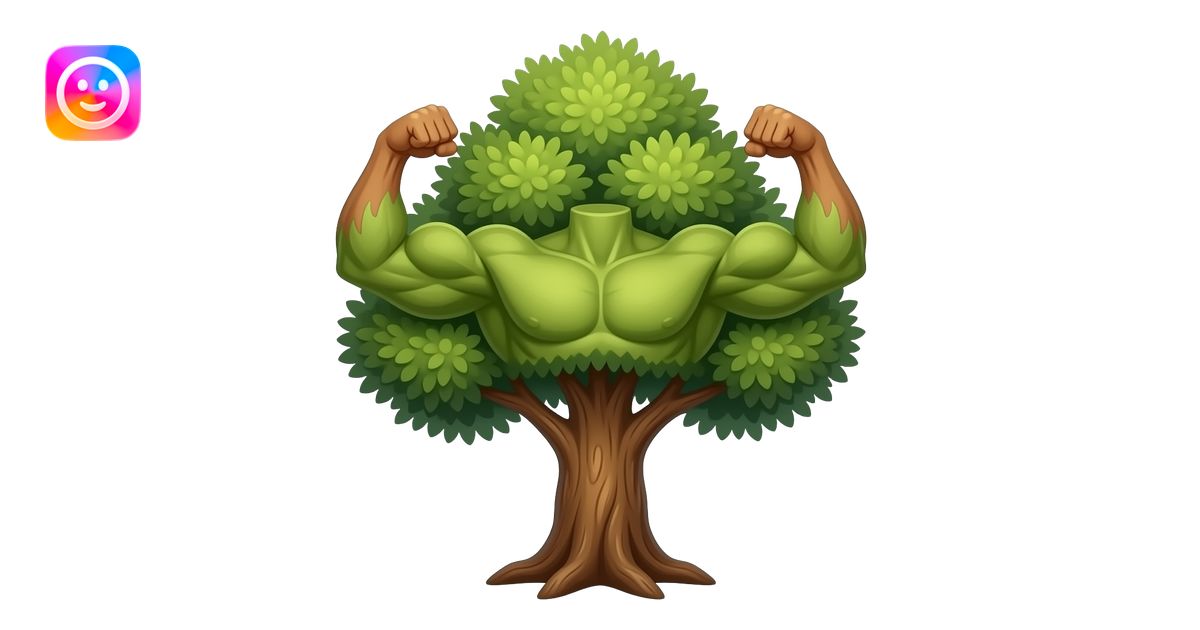 tree flexing muscles emoji | AI Emoji Generator