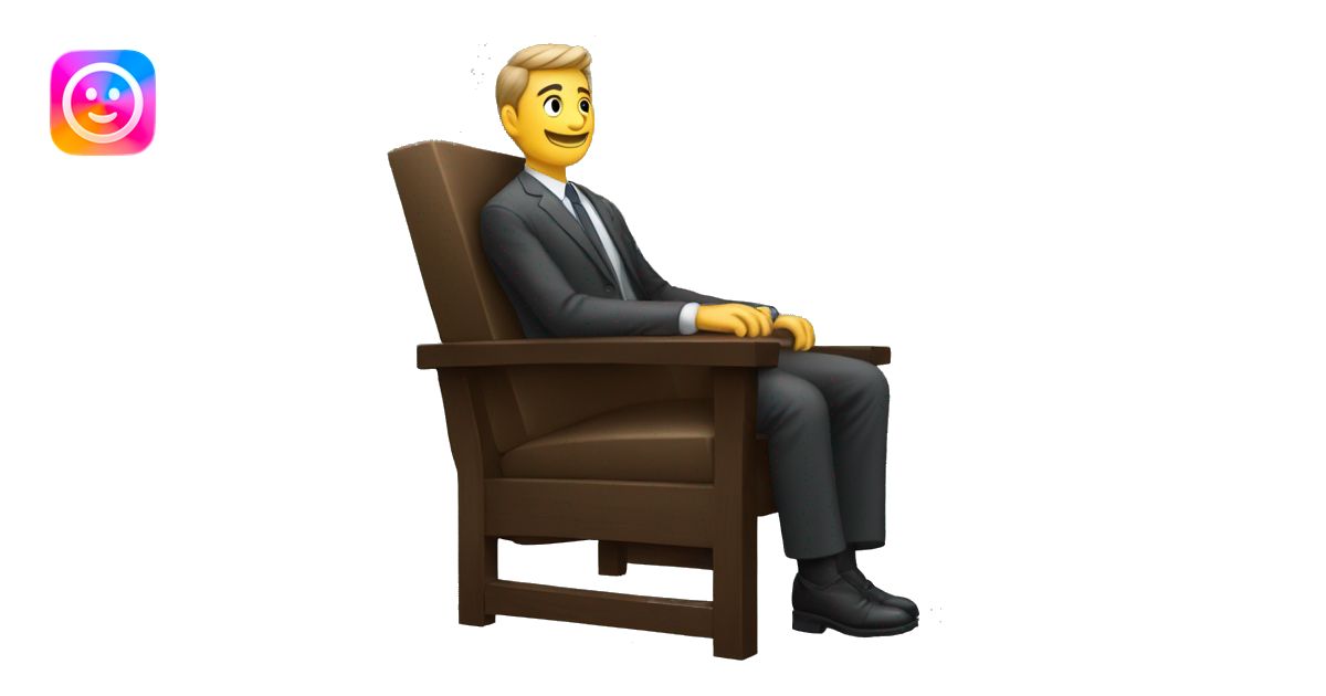 Un homme assis sur une chaise en état avachi emoji | AI Emoji Generator