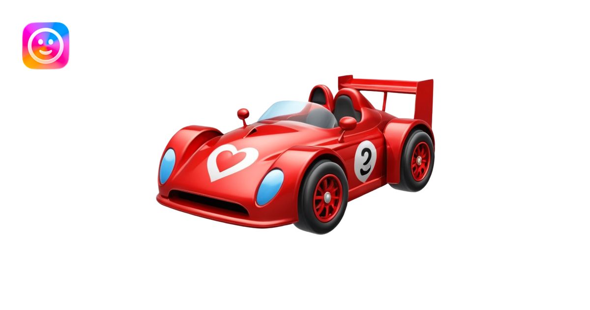 heart driving in a race car emoji | AI Emoji Generator