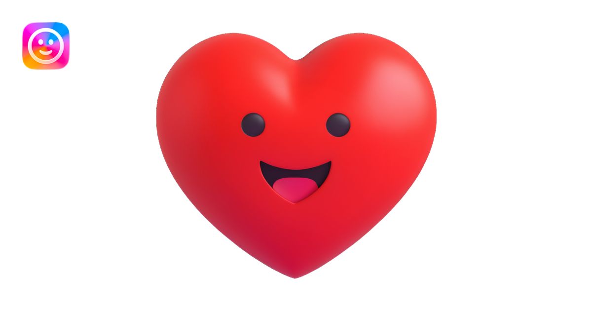 3D emoji style classic red heart, shiny and voluminous emoji | AI Emoji ...