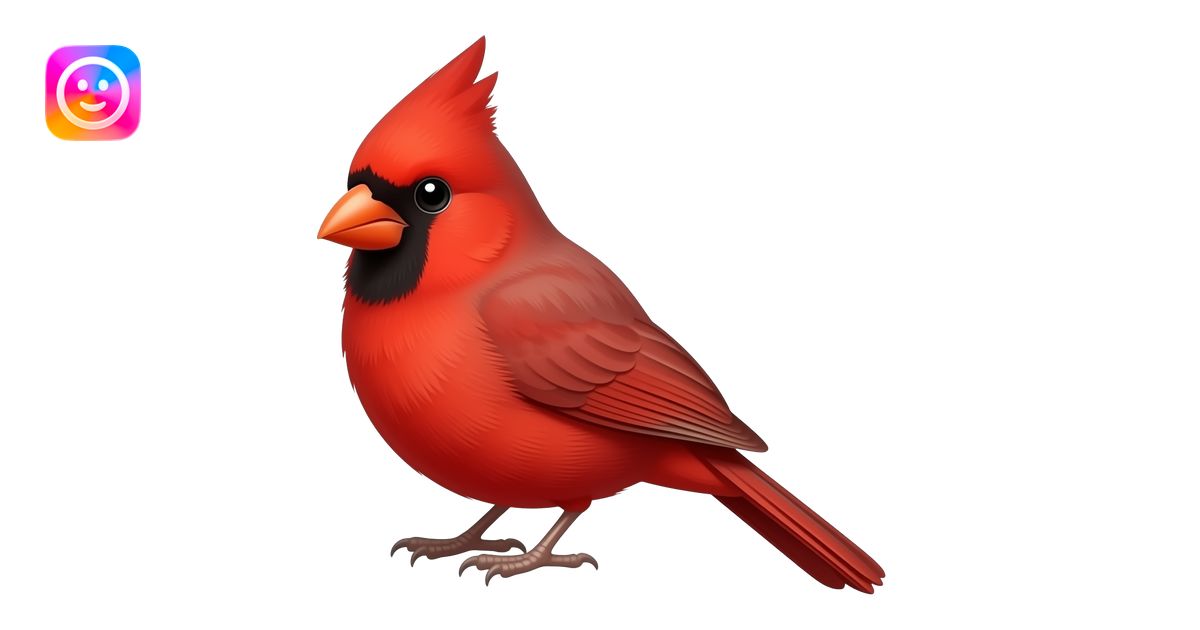 create a red cardinal bird emoji I can copy and paste into a youtube ...