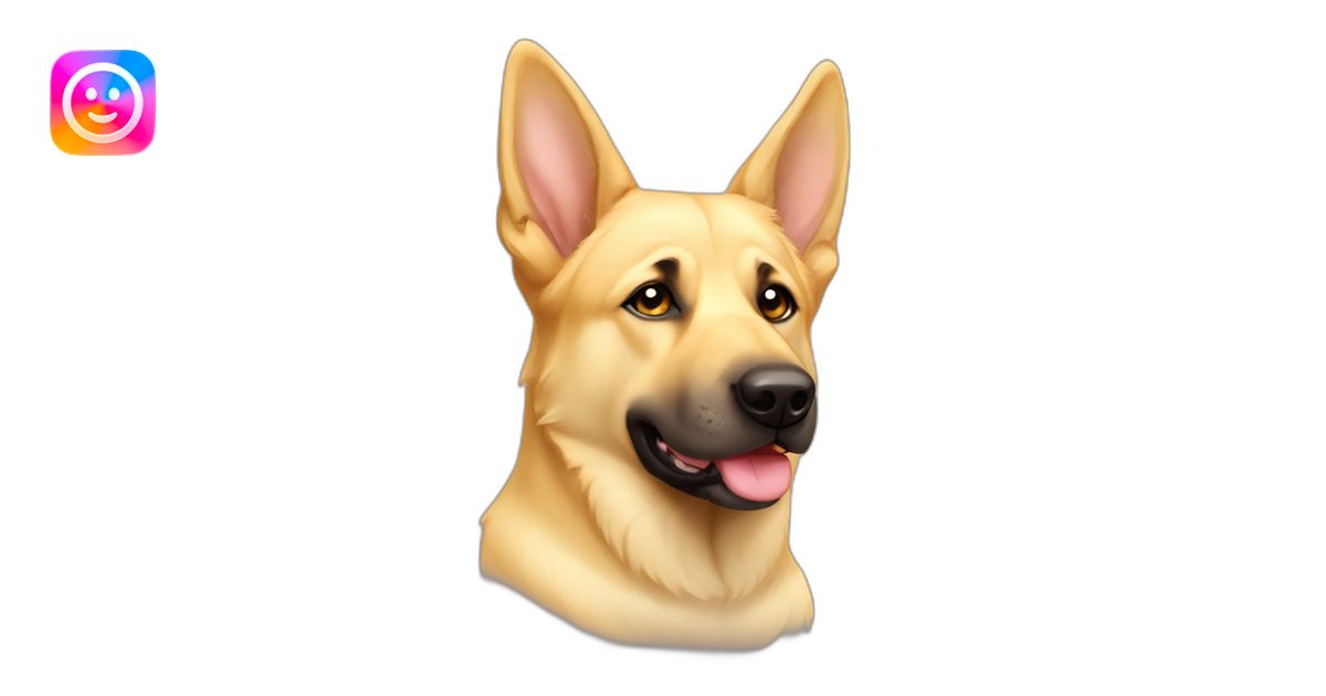 Light yellow lab floppy ears German shepherd face mutt chubby emoji ...