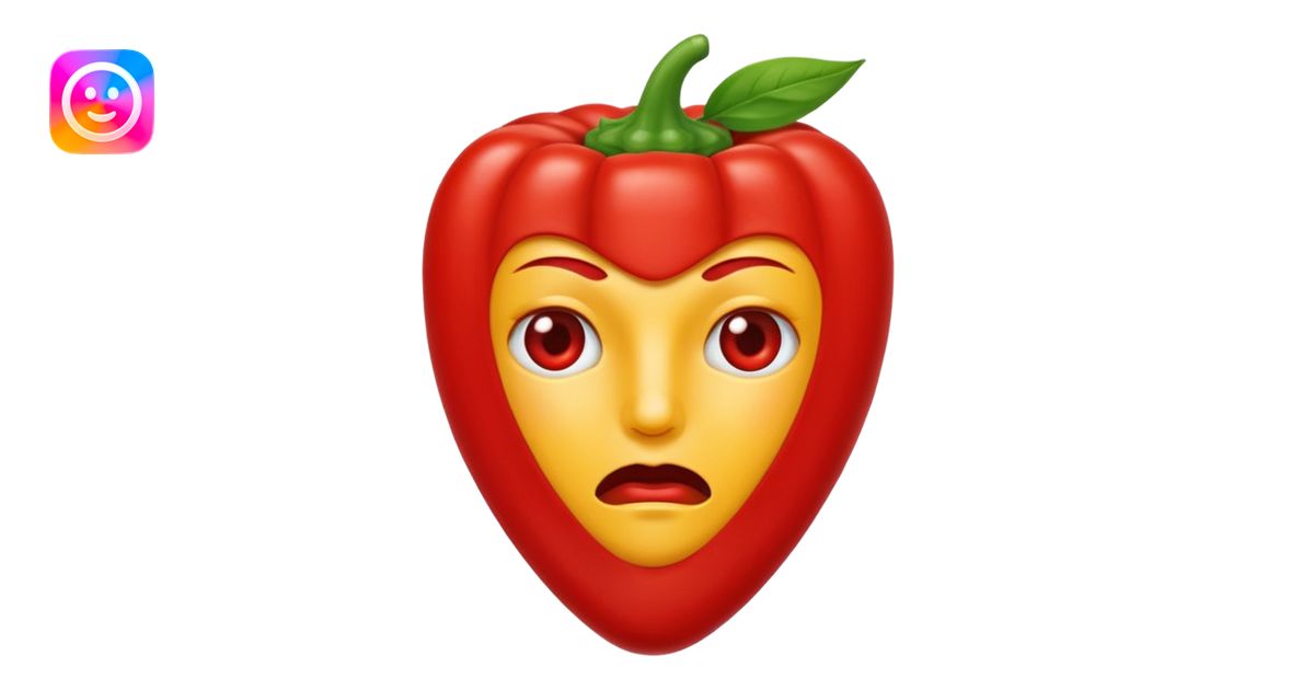 un piment qui pleure, larmes exagérées, visage attendrissant emoji | AI ...
