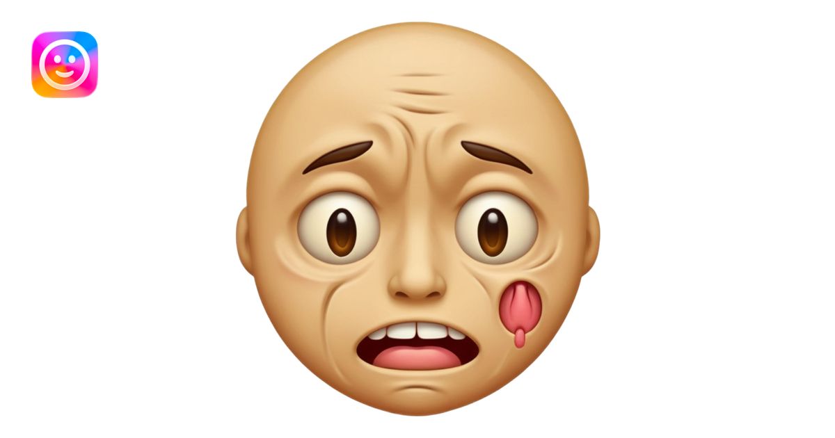 a horrifyingly distorted emoji encapsulating pain emoji | AI Emoji ...