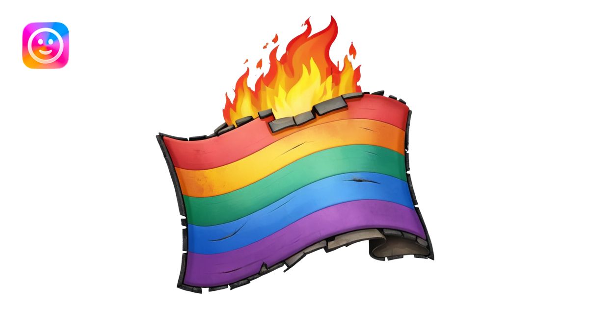 destroyed by fire lgbt flag emoji | AI Emoji Generator