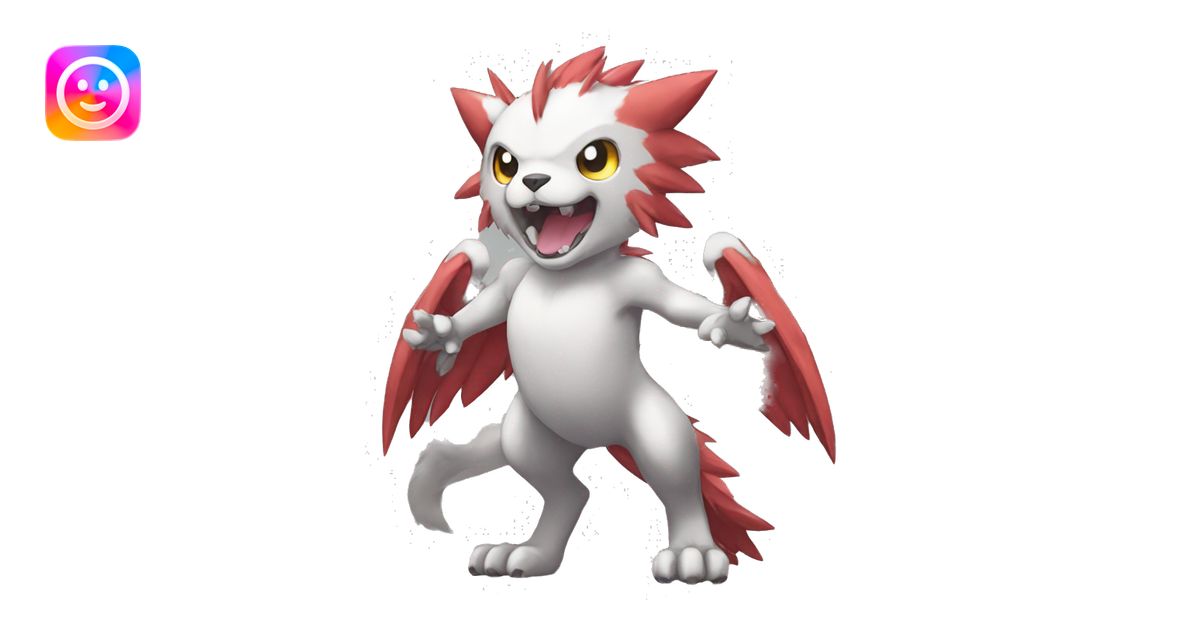kawaii cool edgy Digimon-Fakemon-animal full body emoji | AI Emoji ...