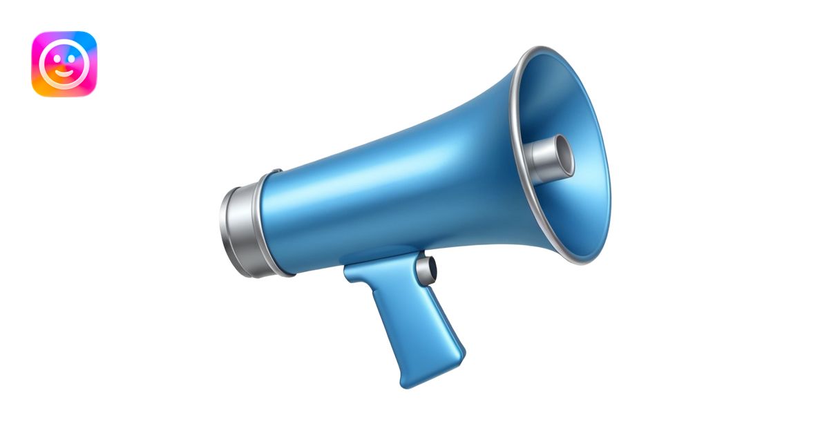 megaphone with social media icons telegram, vk, phone emoji | AI Emoji ...