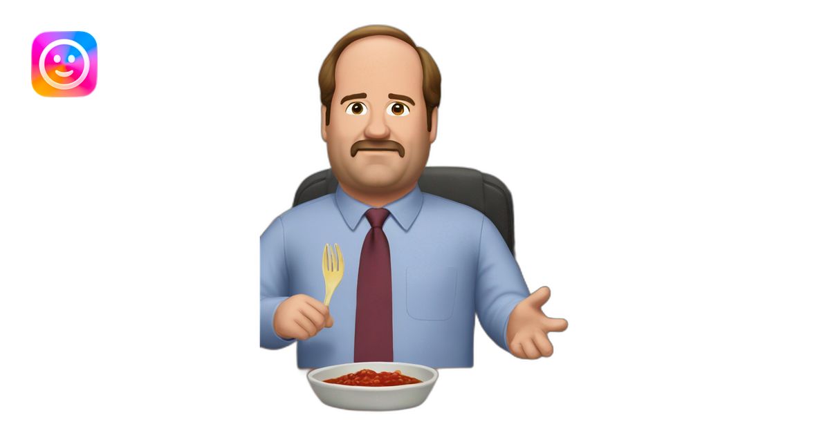 Kevin Malone and his chili emoji | AI Emoji Generator