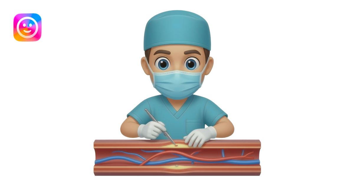 draw a surgeon operating on an arterial vessel emoji | AI Emoji Generator