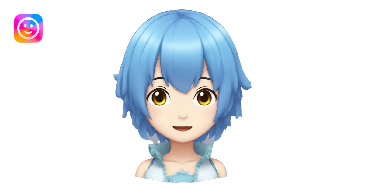 rem, re:zero, blue haired girl emoji | AI Emoji Generator