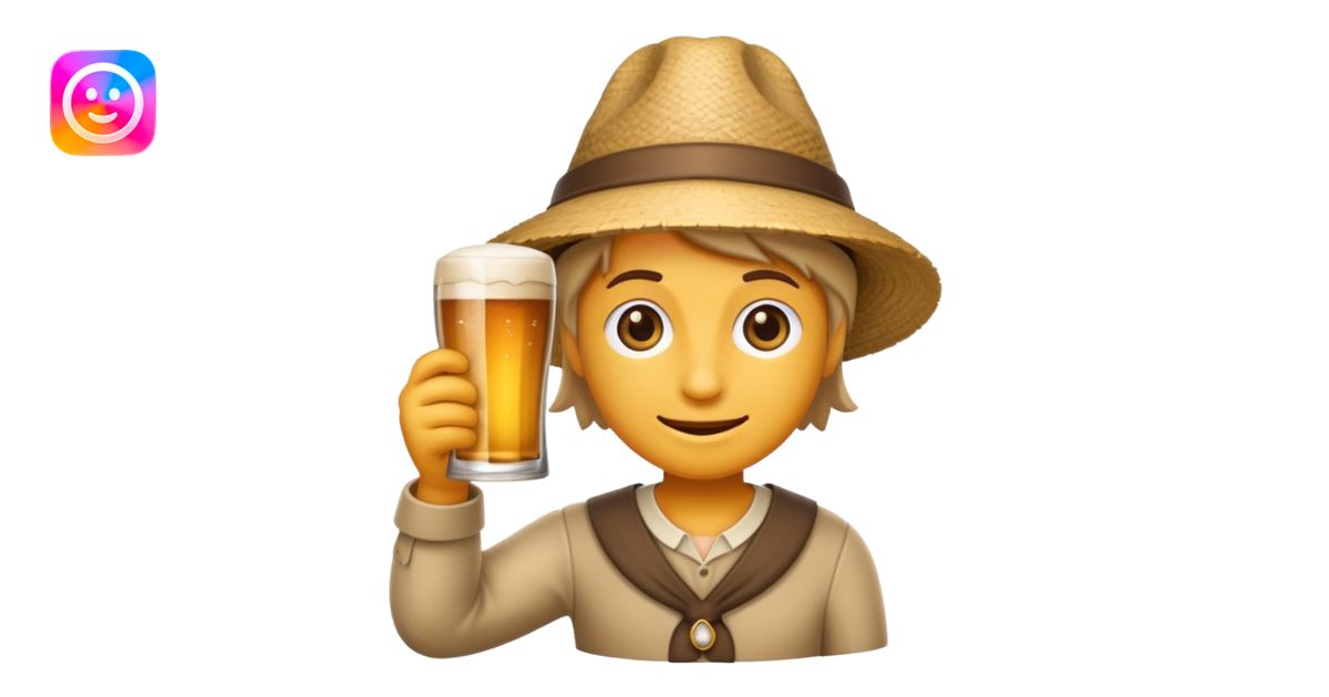 Ein lachendes Emoji mit Bierglas und Gamsbart Hut emoji | AI Emoji ...