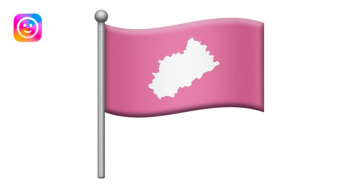 Rectangular pink flag and pole with Map of political map of Telangana ...