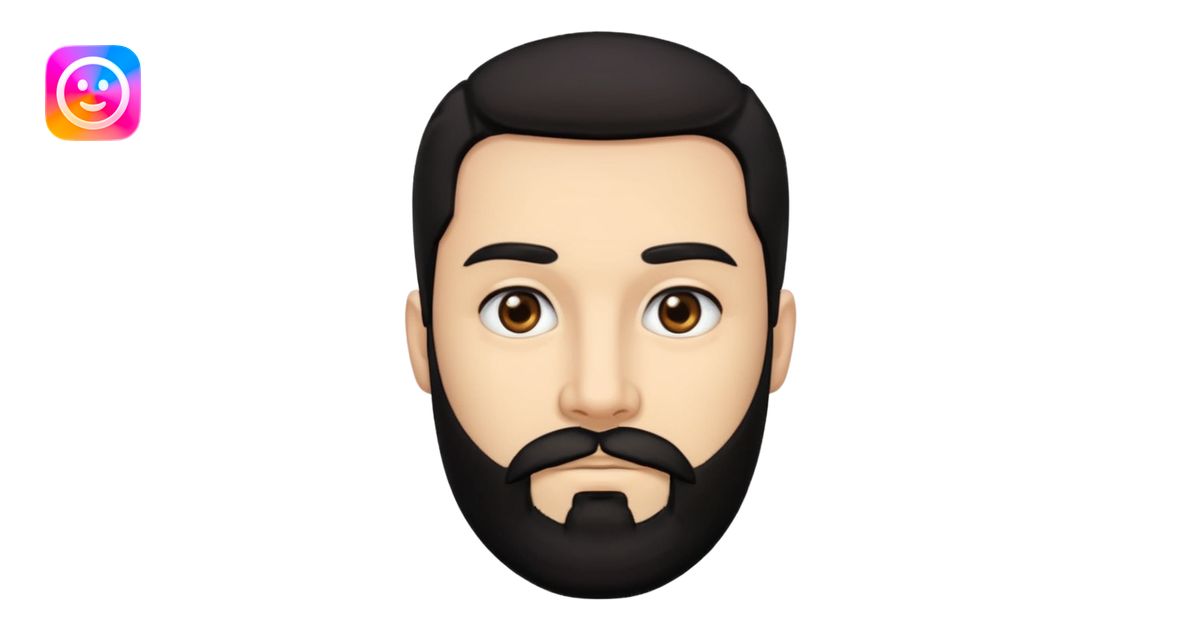 A man with black eyes. With a black beard and medium smooth hair. with ...