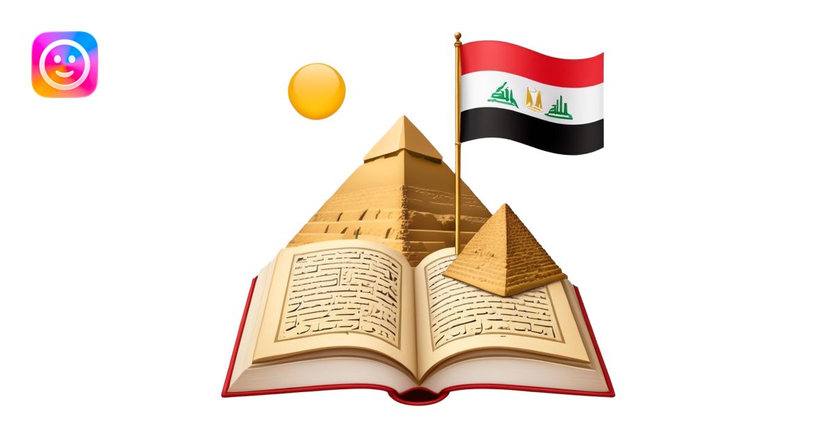 An icon featuring the Pyramids of Giza and the big flag of an Arabic ...