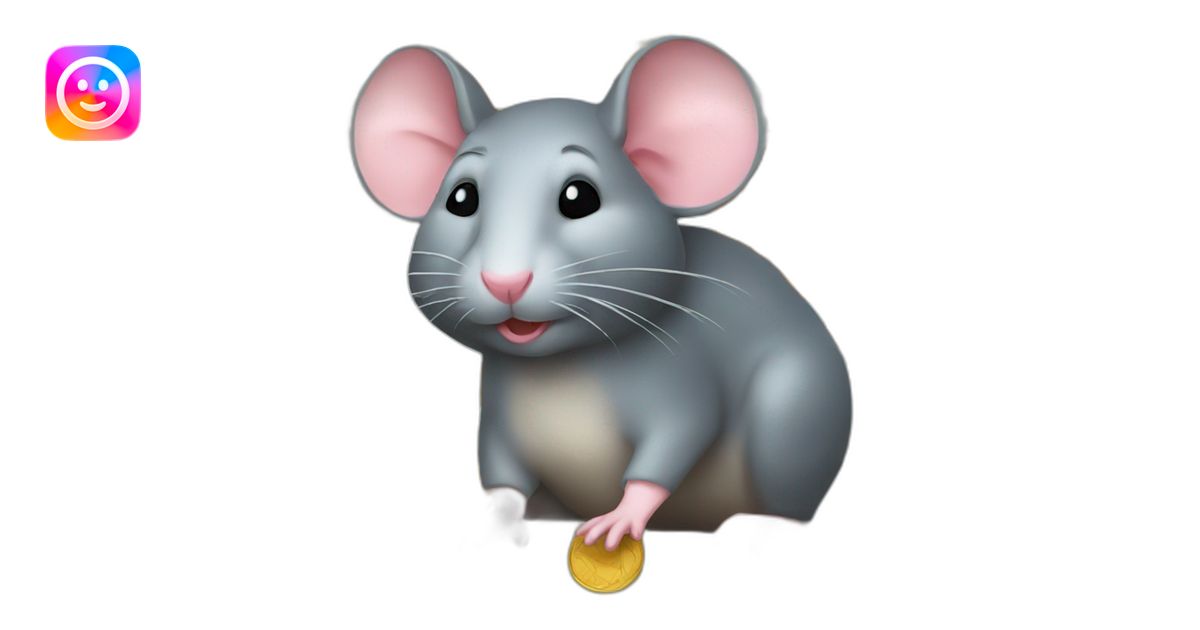 Rat with gold coins emoji | AI Emoji Generator