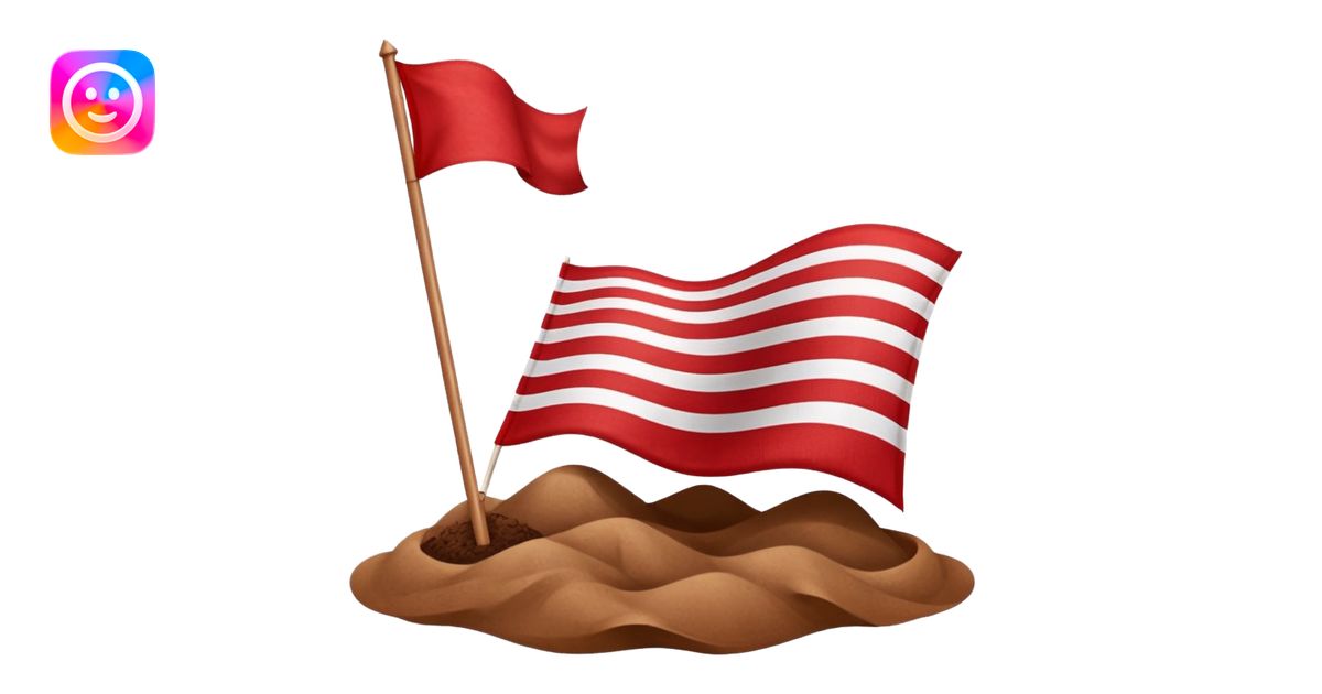 Flag being planted, dust still rising emoji | AI Emoji Generator