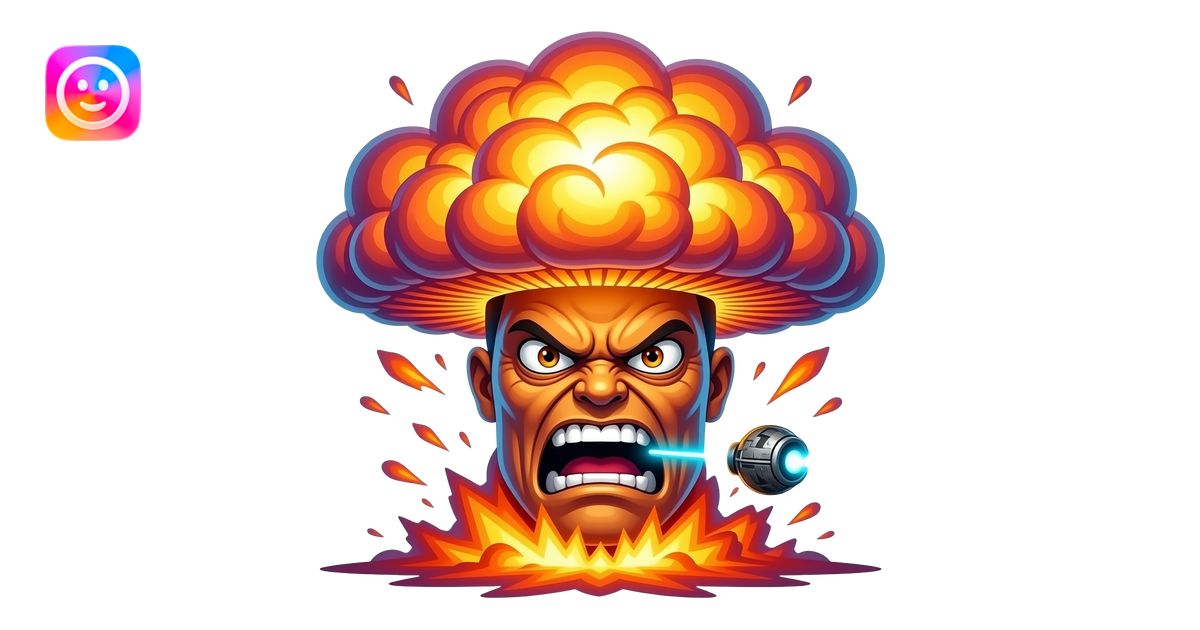 furious face, Death Star laser cannon beam, giant explosion mushroom ...