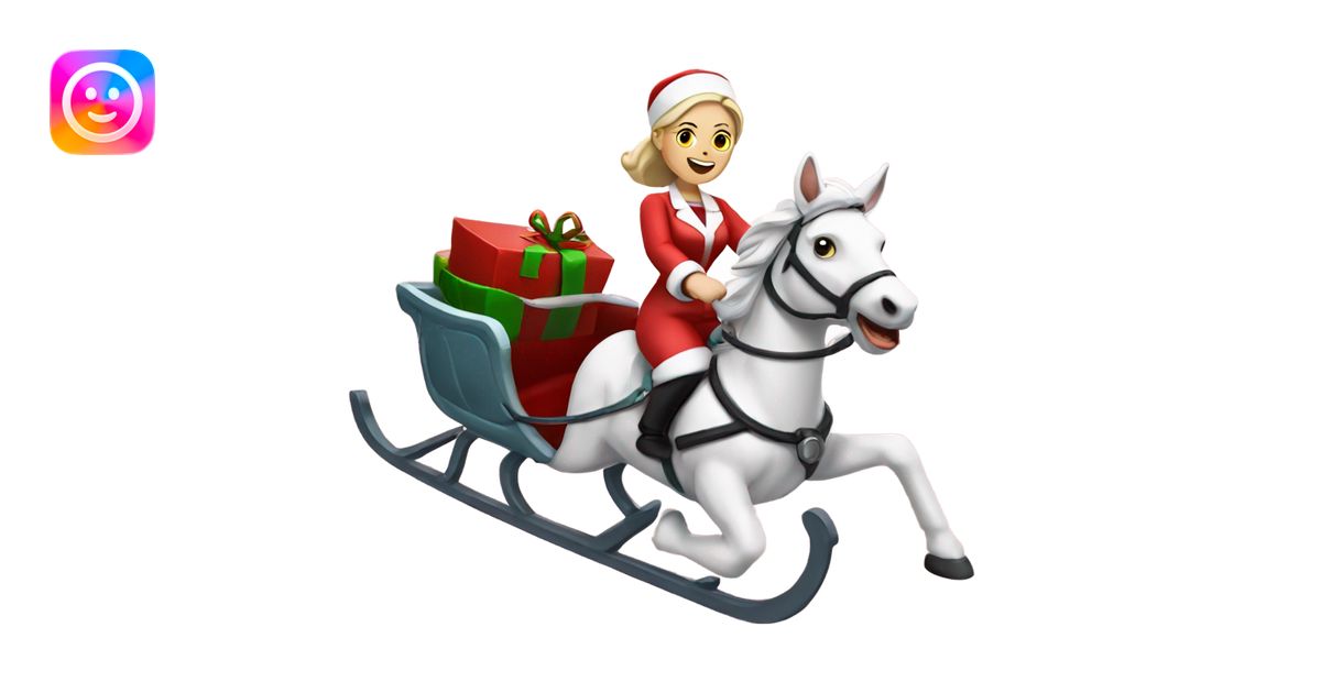 White Nurse riding Santa’s sleigh emoji | AI Emoji Generator