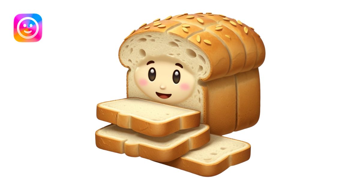 just a sliced bread load simple with cut bread slices on ground emoji ...