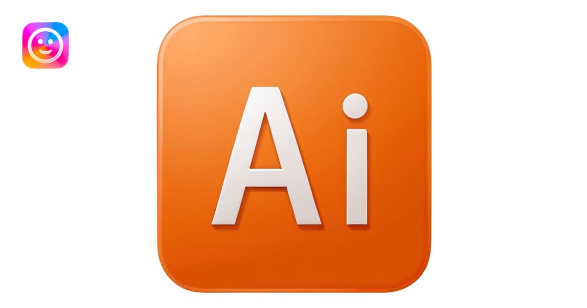 Adobe Illustrator logo, orange square with rounded corners, bold white ...