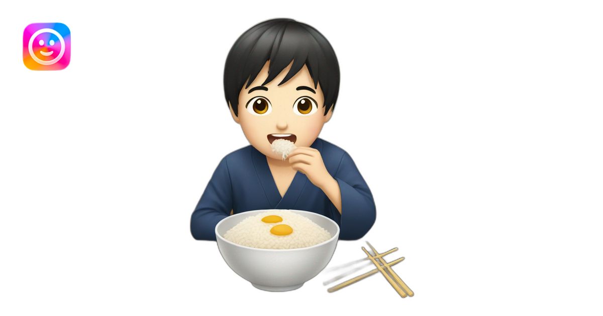 japanese boy eating rice emoji | AI Emoji Generator