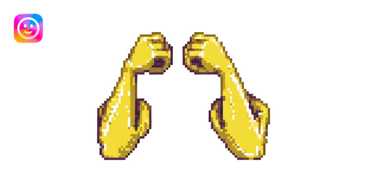 yellow biceps pixel art emoji | AI Emoji Generator