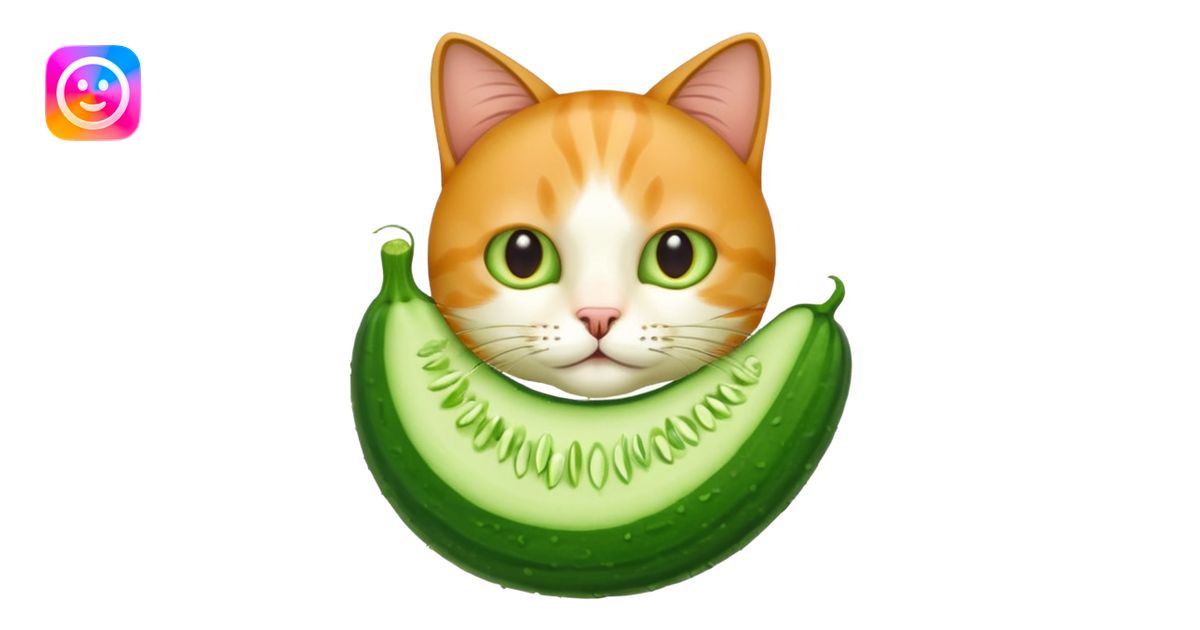 Cucumber cat put together emoji | AI Emoji Generator