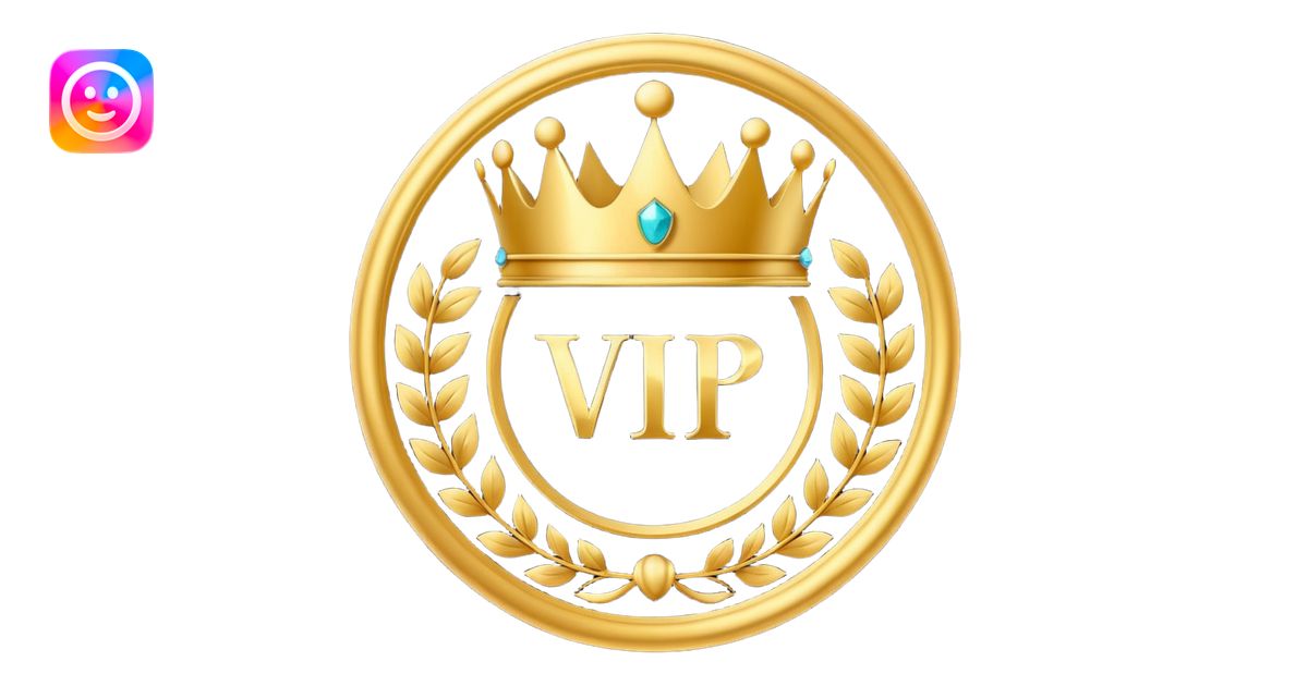 Luxury black and gold circular logo-style emoji, with ornate golden ...