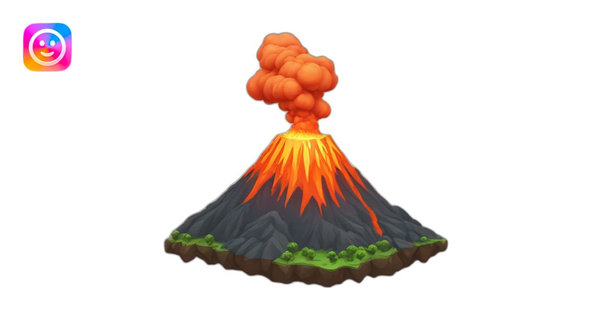 Volcano erupting emoji | AI Emoji Generator