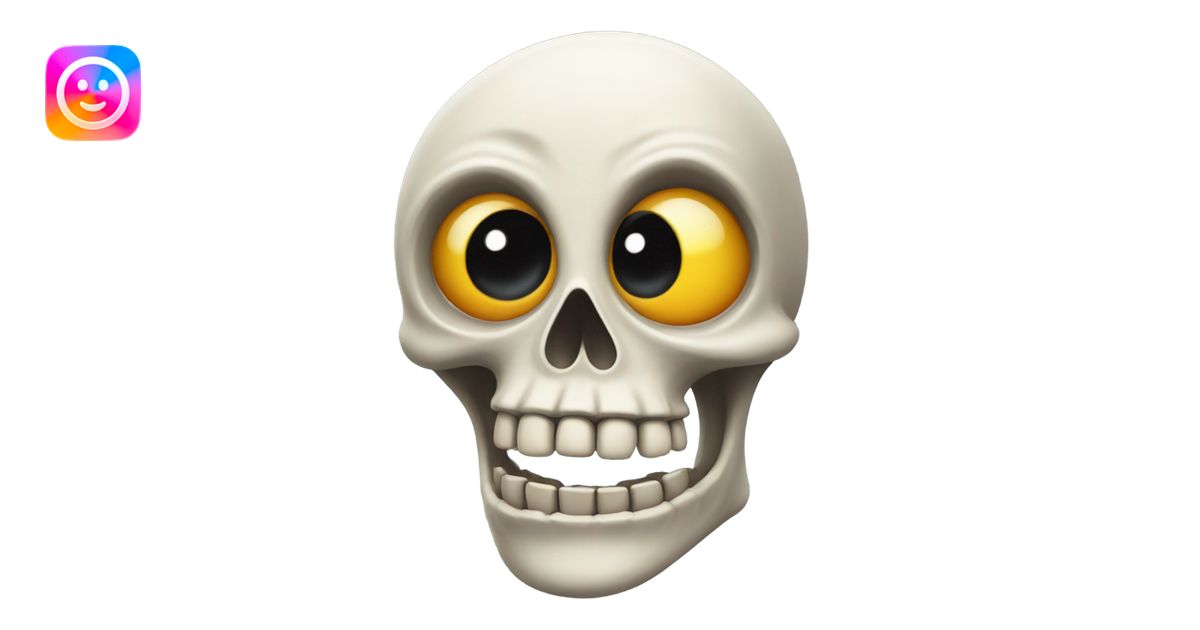 Skeleton head shocked emoji | AI Emoji Generator